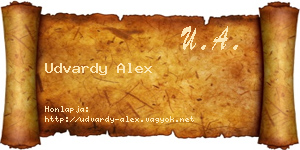 Udvardy Alex névjegykártya