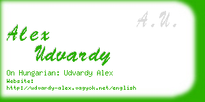 alex udvardy business card